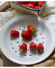 Assiette à fraises blanche Apilco