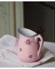 Pot à lait rose décor roses
