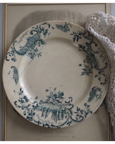 ROCAILLE AND SEA FLAT PLATE "MARINE" C. 1900